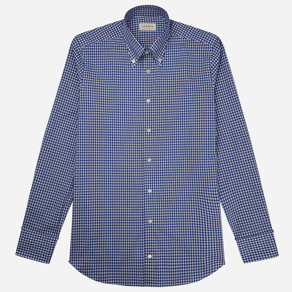 Hemd  karos gingham  marineblau 100% reine baumwolle zefir, kragenform  but günstig online kaufen