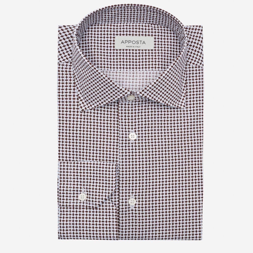 Shirt patterned designs brown cotton plain, collar style semi-spread collar