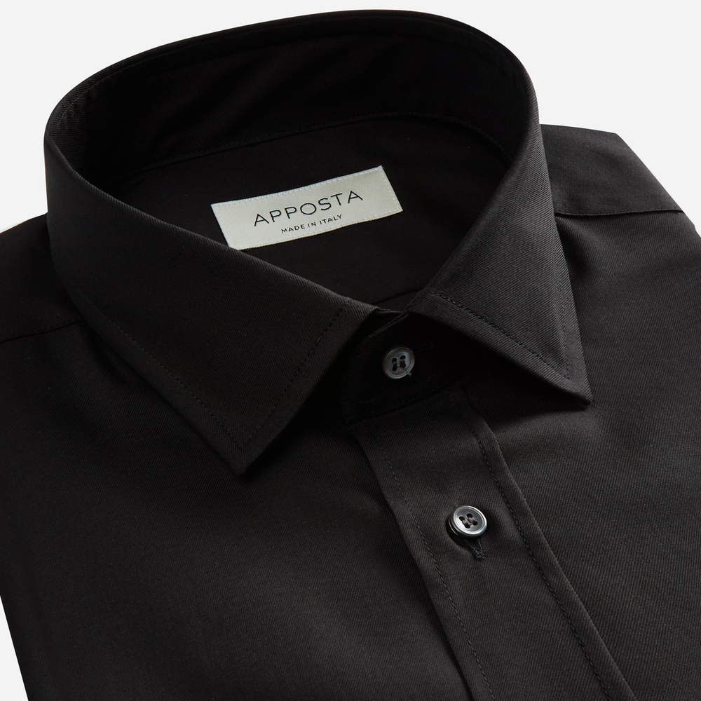 Solid black 100% cotton stain repellent twill shirt – Apposta