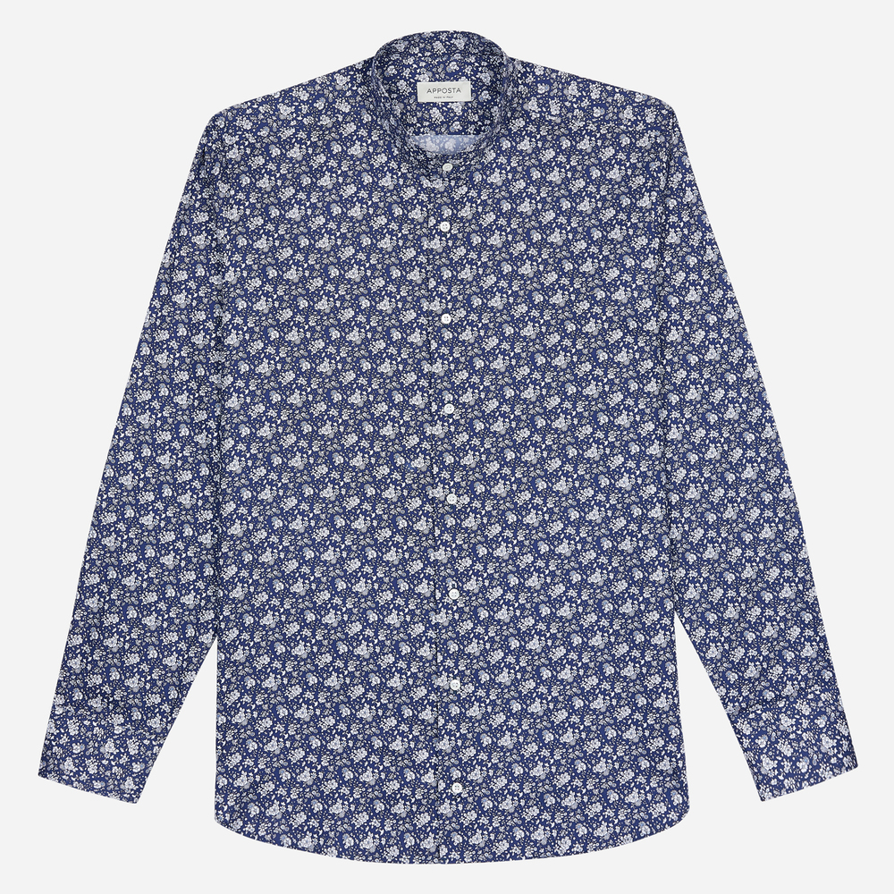 Hemd  blumenmuster  marineblau 100% reine baumwolle pinpoint, kragenform  s günstig online kaufen