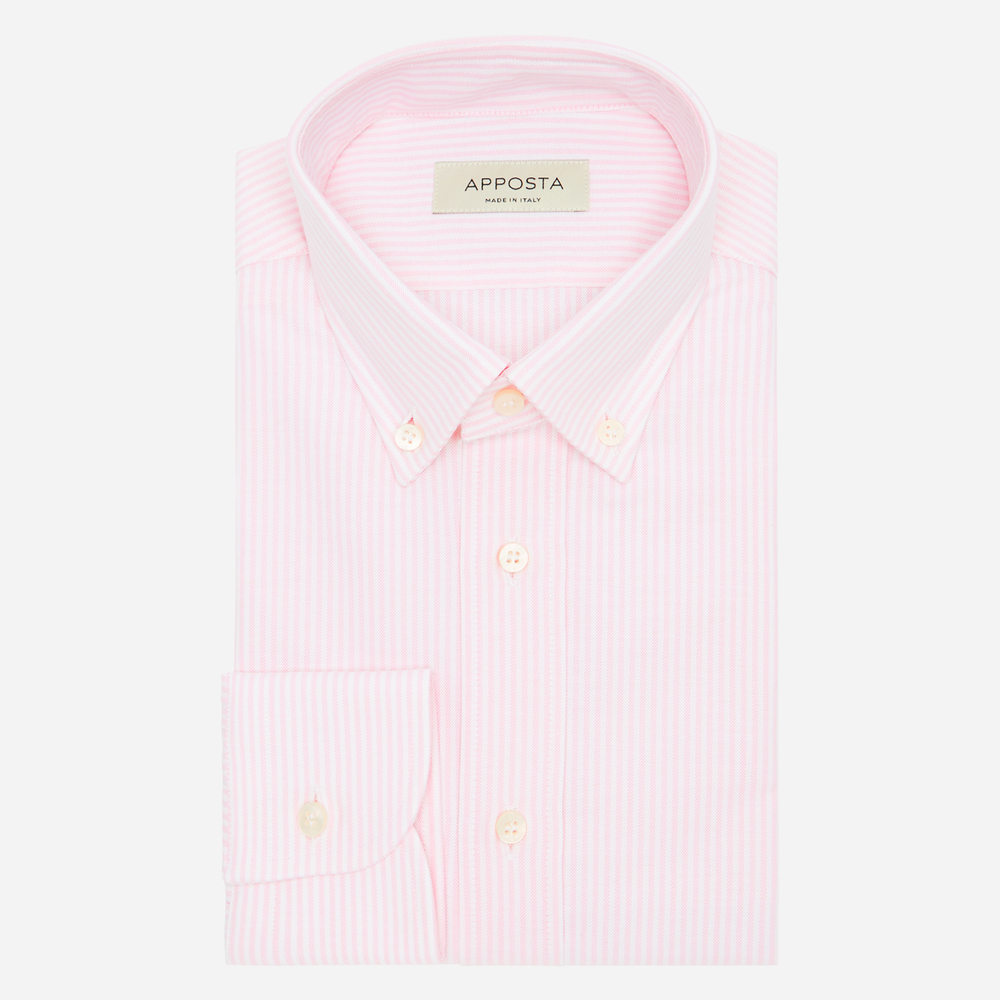 Image of Camicia righe rosa cotone oxford cotone supima, collo stile collo button down piccolo055