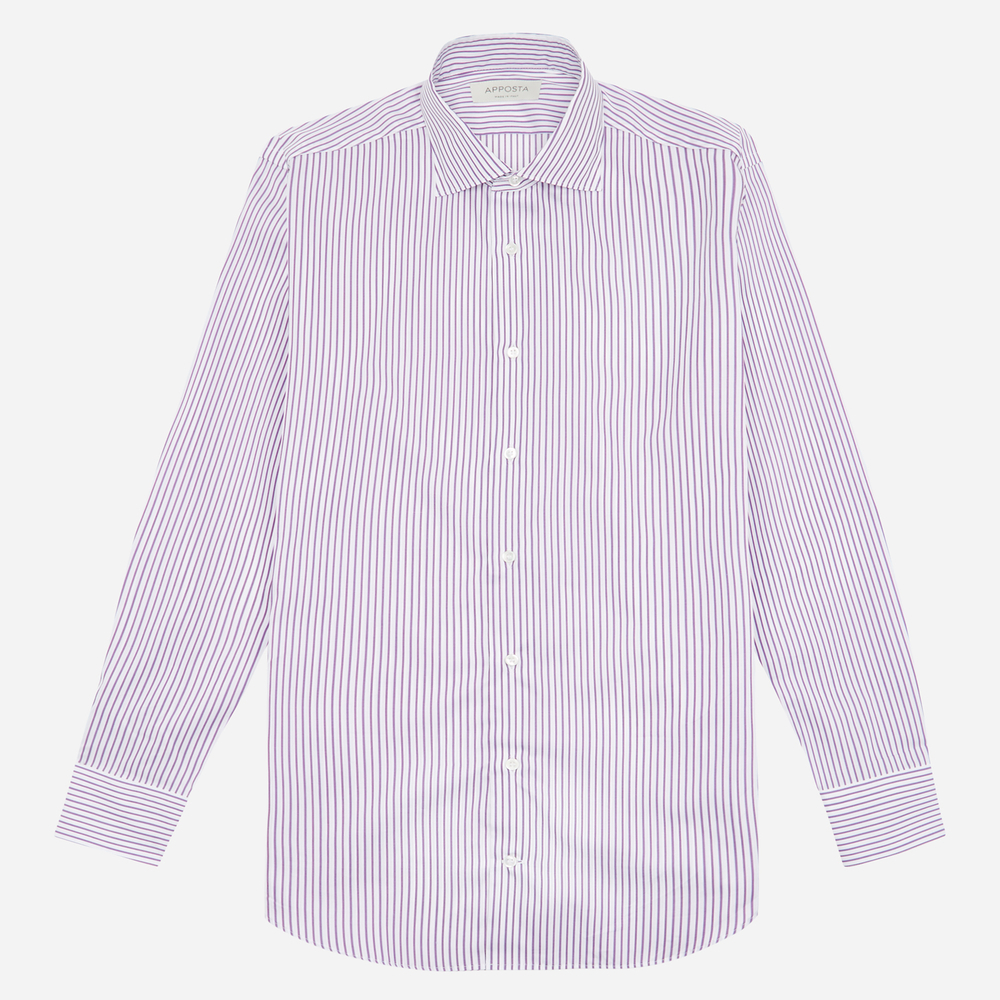 Hemd  streifen  violett 100% reine baumwolle twill giza 87, kragenform  hal günstig online kaufen