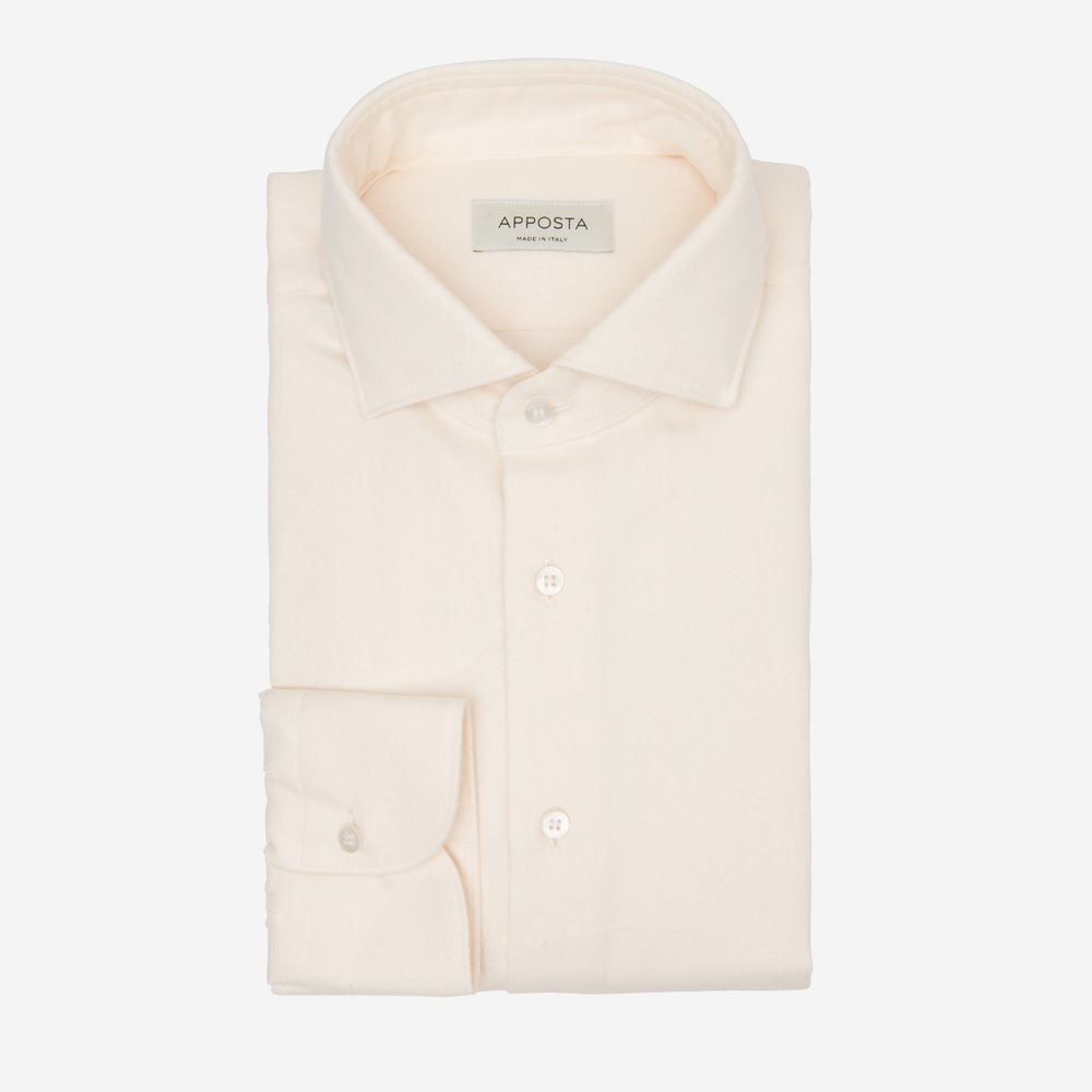 Hemd  einfarbig  weiß flanell twill doppelt gezwirnt, kragenform  modernisi günstig online kaufen